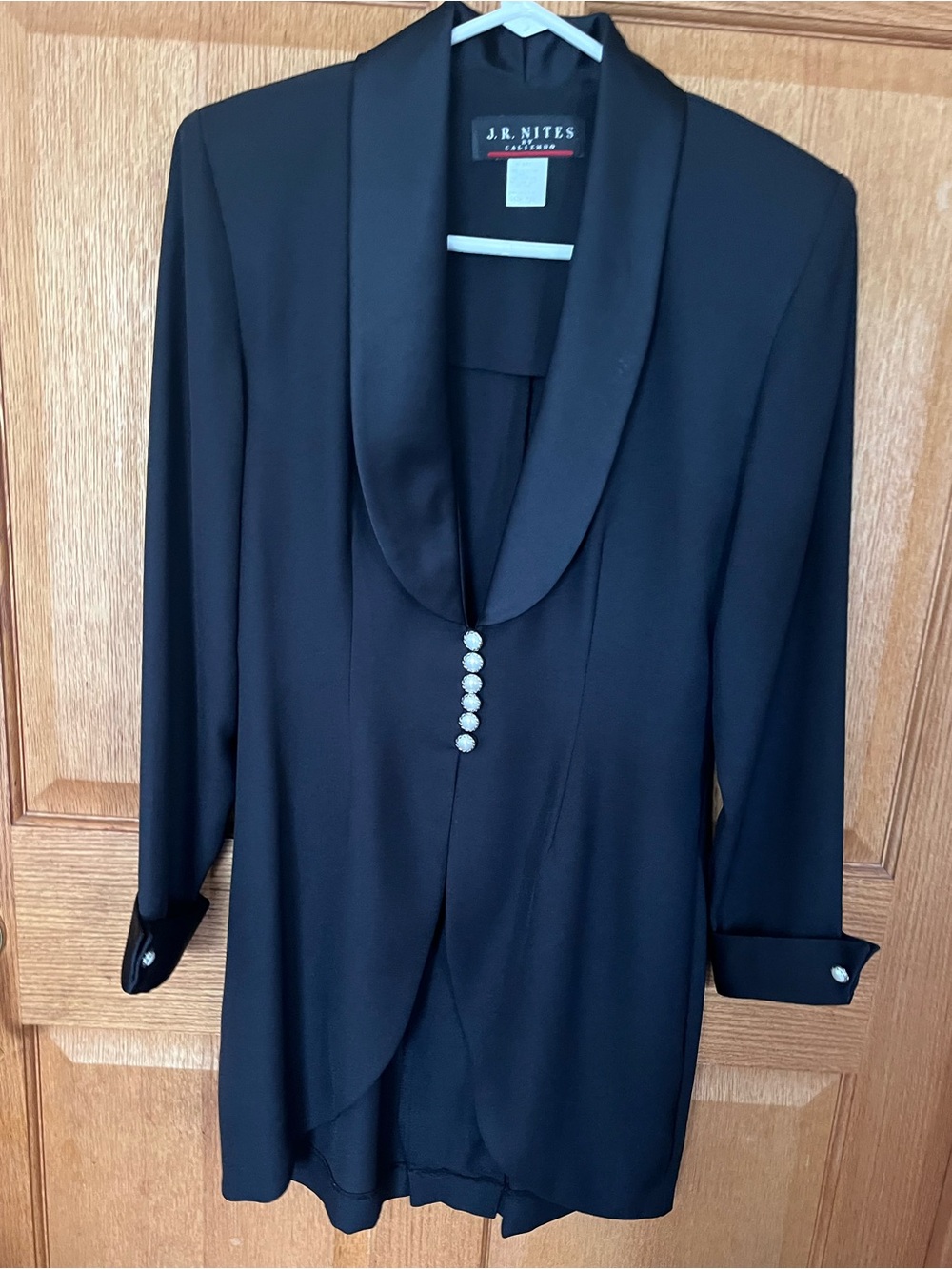 J.R. Nites Black Evening Dress & Jacket Set